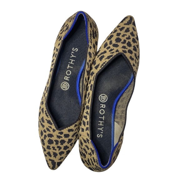 VGUC Rothy's Point Flats Cheetah Shoes 9 - RARE - Picture 2 of 7